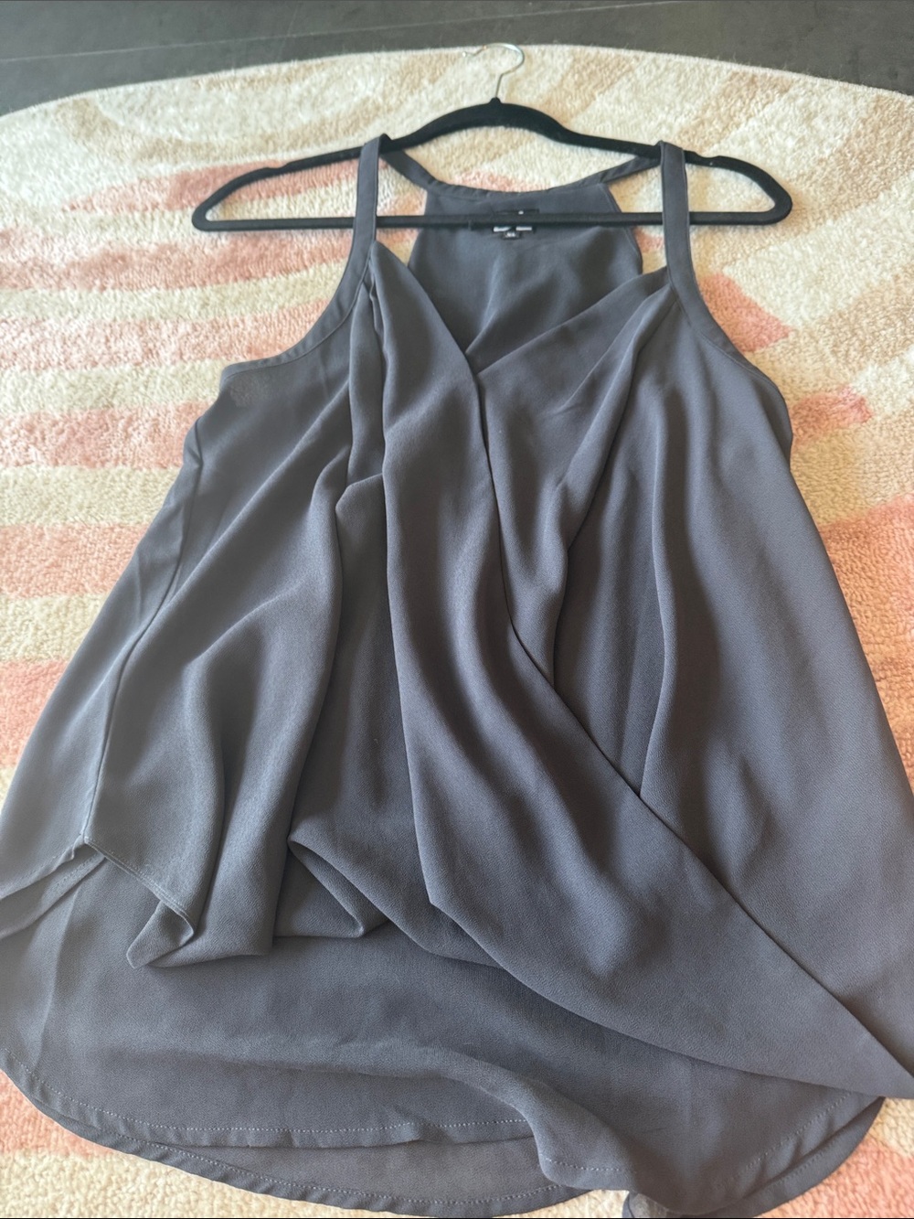 Women’s Gray Draped Chiffon Camisole